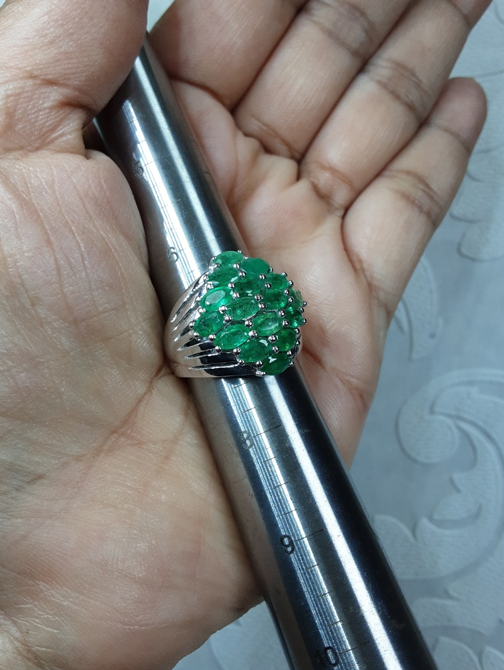 925 Emerald ring. - Picture 7 of 7